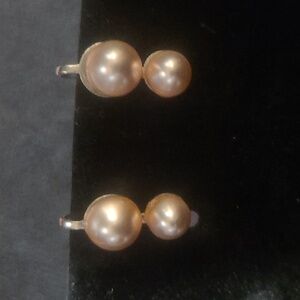 Vintage Light Pink Screwed Back Faux Pearl Earrings
